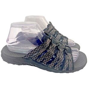 Skechers 40873 Reggae Repetition Sandals Slides Black Slip On Women's Size 7